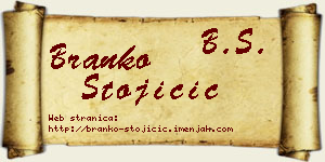 Branko Stojičić vizit kartica